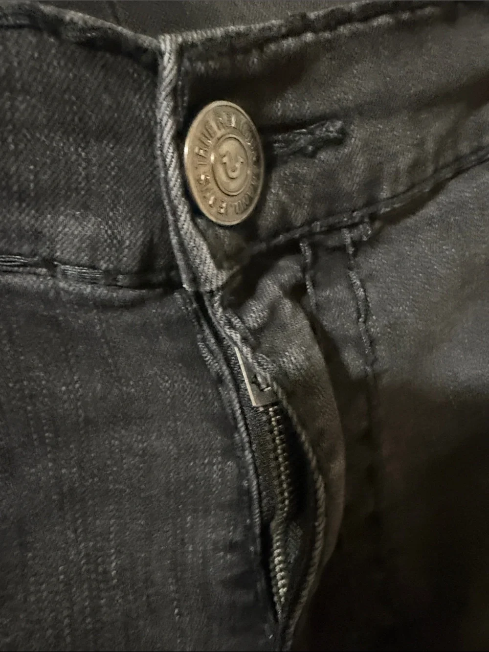 True Religion Black Jeans with White Logo Tag